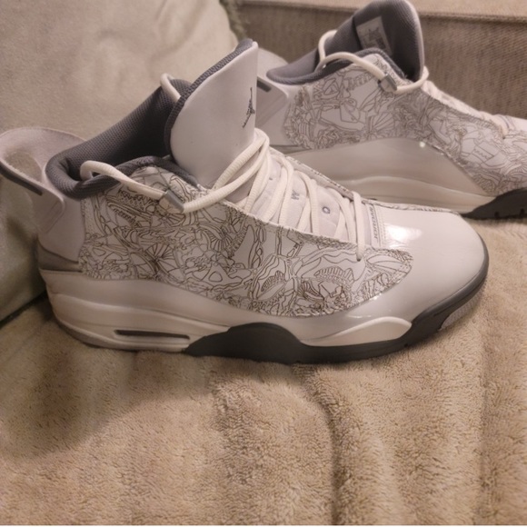 Nike Air Jordan Dub Zero White Cool Grey Sneakers 311046-107 Size 12 - Picture 5 of 6